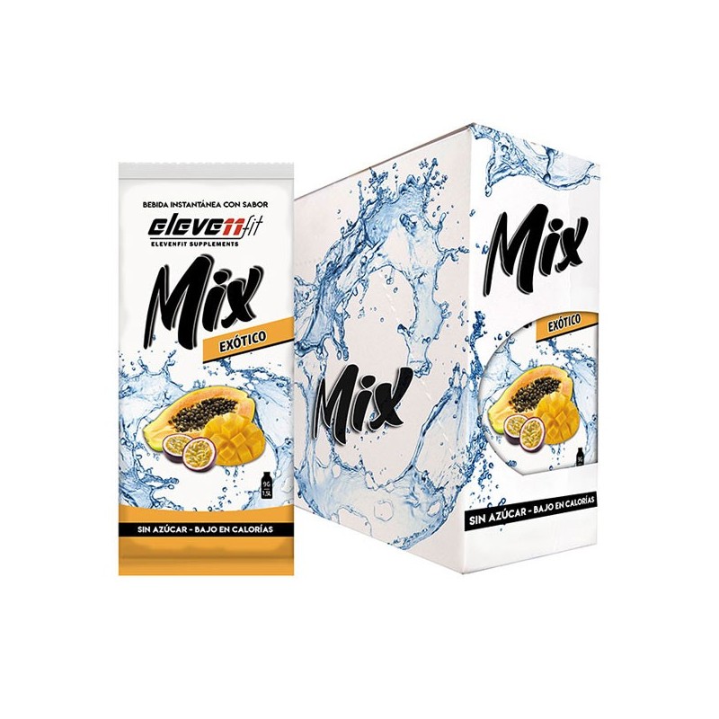 låda med 24 påsar med Elevenfit exotisk smak