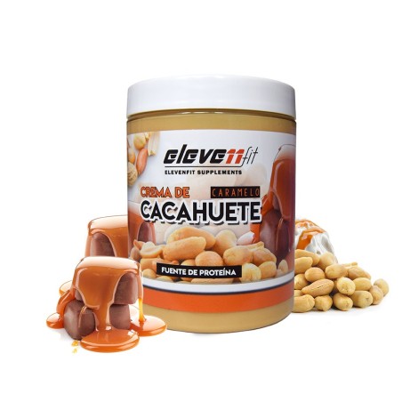 ▷ Jordnötssmör med karamellsmak 300g sockerfritt - Elevenfit
