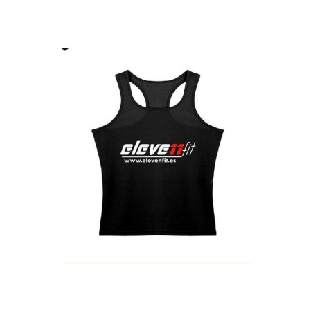▷ Zwarte katoenen tanktop voor dames - Elevenfit